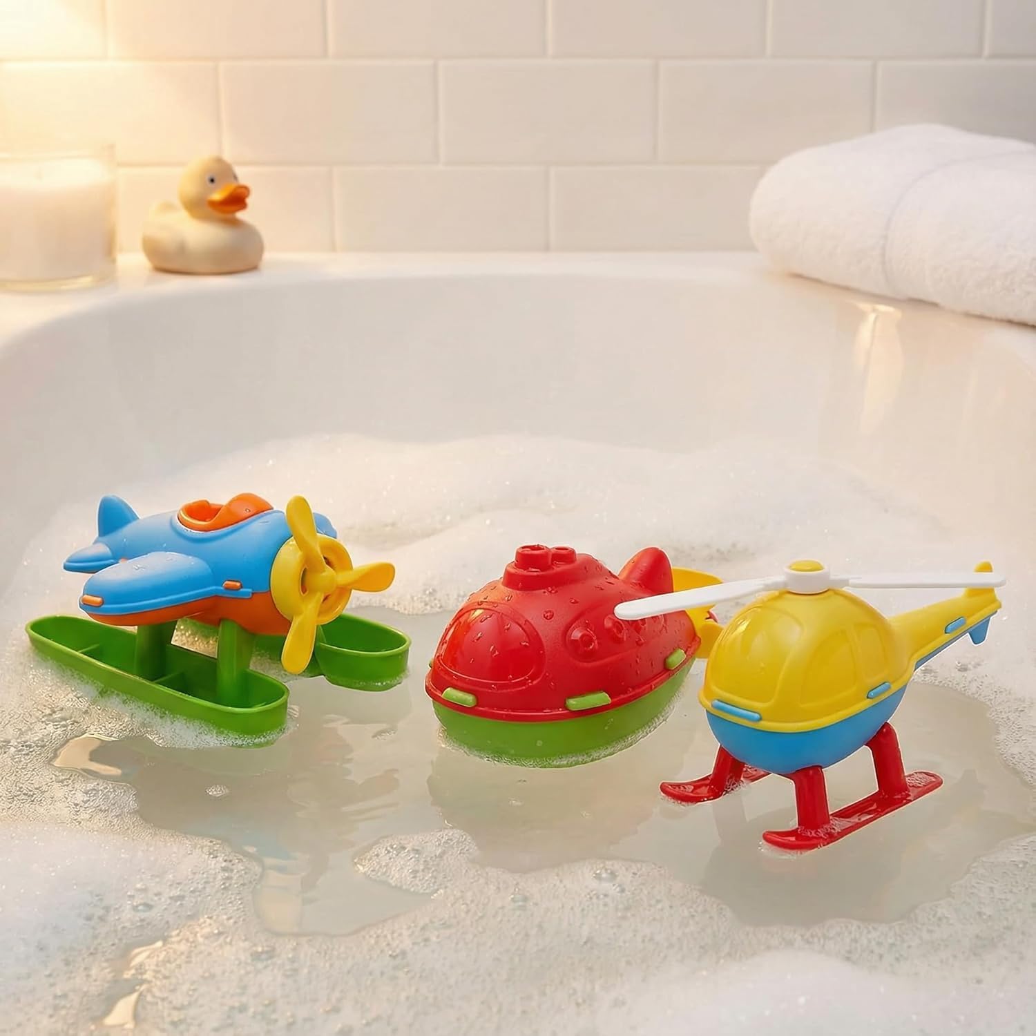Helicopter, Submarine & Seaplane Toy Set