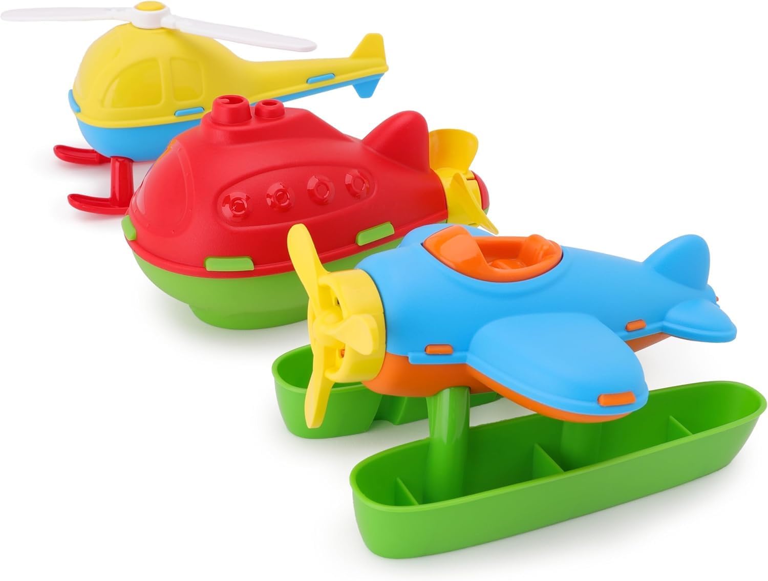 Helicopter, Submarine & Seaplane Toy Set