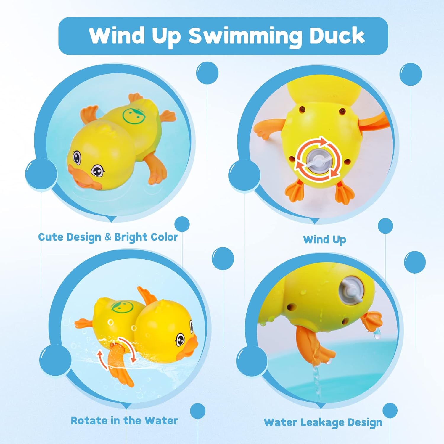 Wind-Up Swimming Animal Bath Toys
